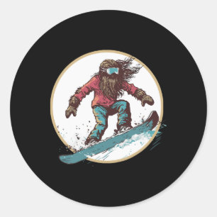 Adesivo Redondo Esquadrão de Neve de Bigfoot