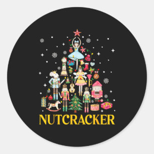 Adesivo Redondo Esquadrão de Nutcracker de Natal Ballet Dança Mulh