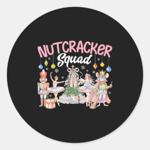Adesivo Redondo Esquadrão de Nutcracker de Natal Ballet Família Co