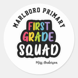 Adesivo Redondo Esquadrão de Professores do Primeiro Grau do Nome 