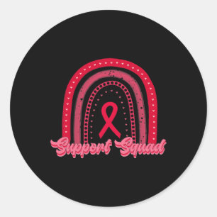 Adesivo Redondo esquadrão de reconhecimento de cancer vermelho do 