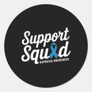 Adesivo Redondo Esquadrão de Suporte à Consciência da Apraxia