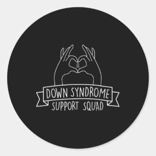 Adesivo Redondo Esquadrão de Suporte da Síndrome de Trisomy 21 par