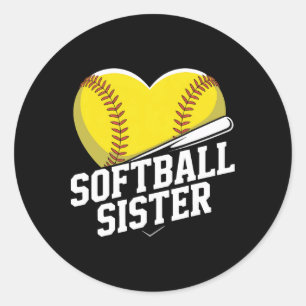 Adesivo Redondo Esquadrão de Torcida Irmã de Softball Para Meninas