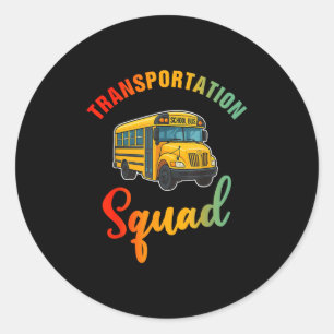 Adesivo Redondo Esquadrão de Transporte Motorista de Ônibus Engraç