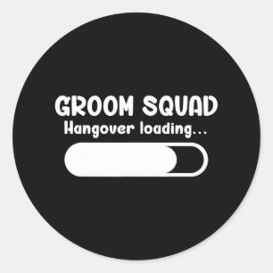 Adesivo Redondo Esquadrão do Noivo Hangover Carregando Groomsmen D