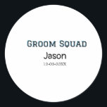 Adesivo Redondo Esquadrão do noivo, padrinho, festa de despedida,<br><div class="desc">desenho</div>