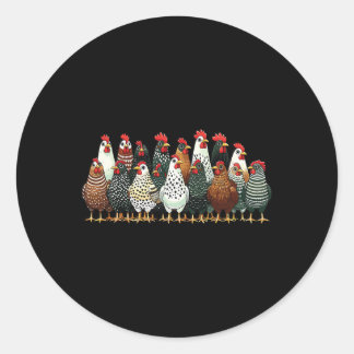 Adesivo Redondo Esquadrão Engraçado de Frango Amante da Fazenda Ga