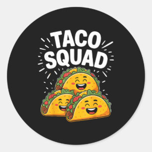 Adesivo Redondo Esquadrão engraçado de tacos cinco de maio engraça