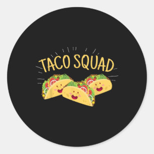 Adesivo Redondo Esquadrão Engraçado Taco Bonito Comida Mexicano Pr