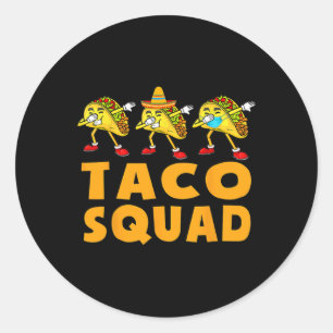 Adesivo Redondo Esquadrão Engraçado Taco Bonito Comida Mexicano Pr