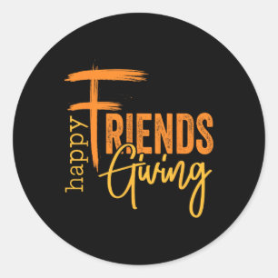 Adesivo Redondo Esquadrão Feliz do Friendsgiving, Ação de Graças E