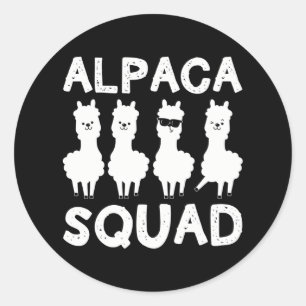 Adesivo Redondo Esquadrão Funny Alpaca Lover Alpaca