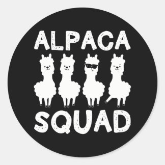 Adesivo Redondo Esquadrão Funny Alpaca Lover Alpaca