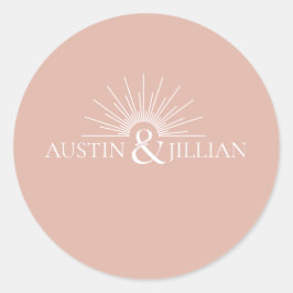 Adesivo Redondo Esquadrão Mínimo Elegante de Envelope Moderno de C