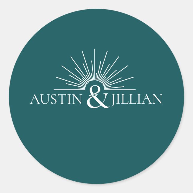 Adesivo Redondo Esquadrão Mínimo Elegante de Envelope Moderno de C (Frente)