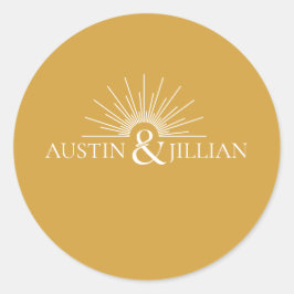 Adesivo Redondo Esquadrão Mínimo Elegante de Envelope Moderno de C