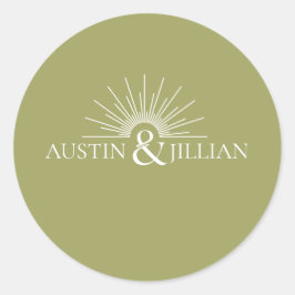 Adesivo Redondo Esquadrão Mínimo Elegante de Envelope Moderno de C