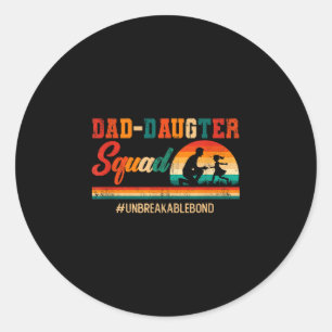 Adesivo Redondo Esquadrão retrô vintage pai filha dia dos pais