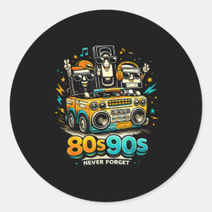 Adesivo Redondo Esqueça fita cassete de homem vhs música old schoo