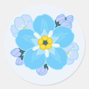 Adesivo Redondo Esqueça-me, não Flor