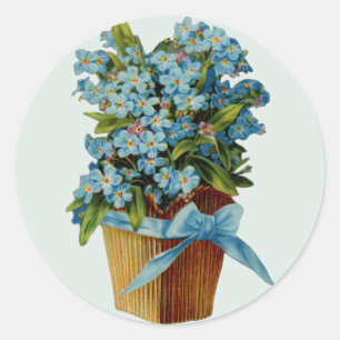 Adesivo Redondo Esqueça-me não flores