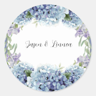 Adesivo Redondo Esqueça-Me-Não Flores Aquarela Elegante