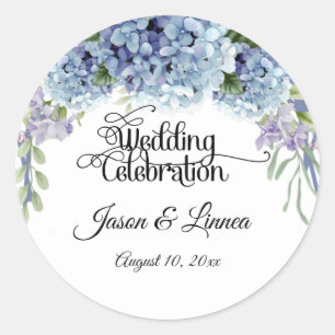 Adesivo Redondo Esqueça-Me-Não Flores Aquarela Elegante