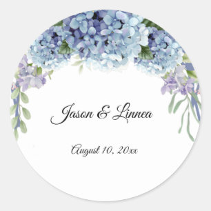 Adesivo Redondo Esqueça-Me-Não Flores Aquarela Elegante