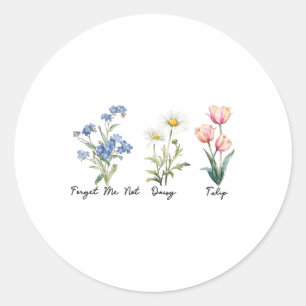 Adesivo Redondo Esquece-Me De Não Daisy Tulip Tee