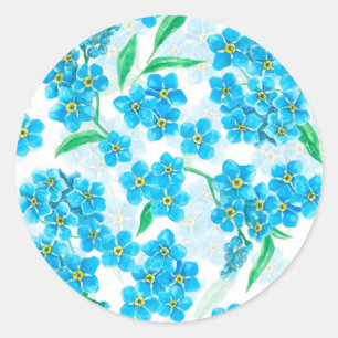 Adesivo Redondo Esquece-me de não flores aquáticas