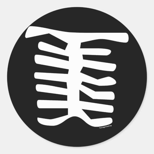 Adesivo Redondo Esqueleto (Frente)
