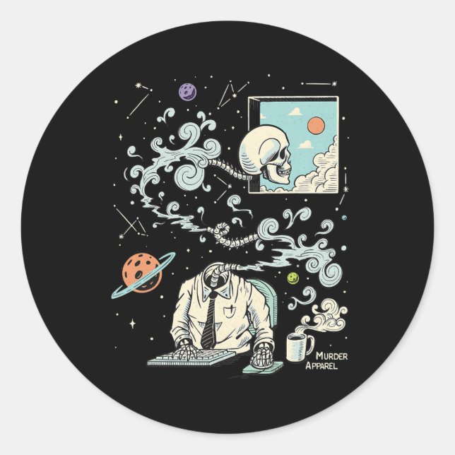 Adesivo Redondo Esqueleto ADHD de espaçamento 61 (Frente)