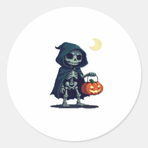 Adesivo Redondo esqueleto camuflado de halloween