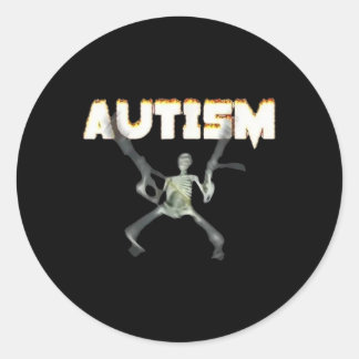 Adesivo Redondo Esqueleto de Consciência Autismo - Gráfico de Supo