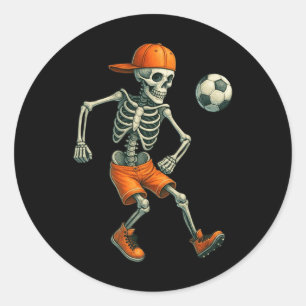 Adesivo Redondo Esqueleto de Halloween Futebol Byll Temporada Assu