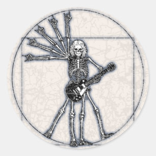 Adesivo Redondo Esqueleto de Vitruvian