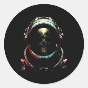 Adesivo Redondo Esqueleto Fantasma - Figurino de Halloween Maldito