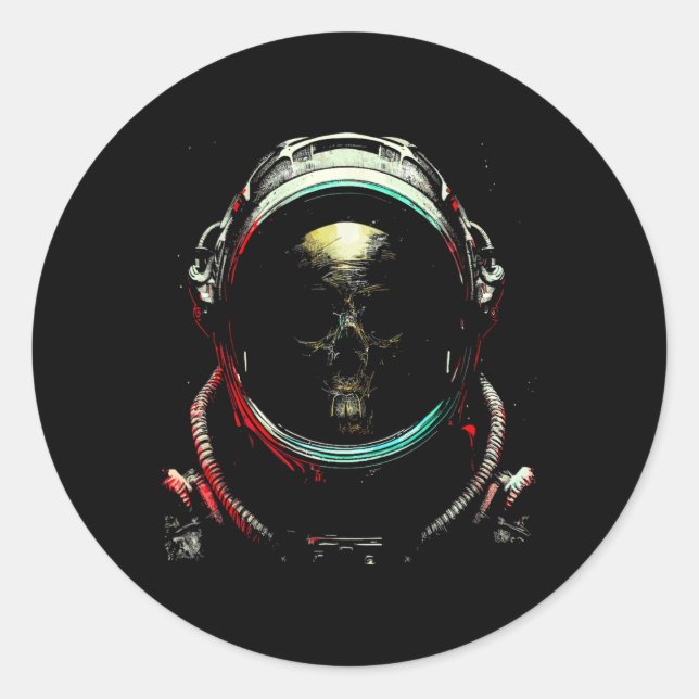 Adesivo Redondo Esqueleto Fantasma - Figurino de Halloween Maldito (Frente)