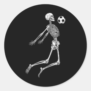 Adesivo Redondo Esqueleto Jogador de Futebol Peito Ll Meio do Ar F