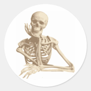 Adesivo Redondo Esqueleto ponderado