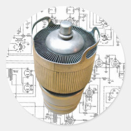 Adesivo Redondo Esquema do tubo de transmissão de cerâmica