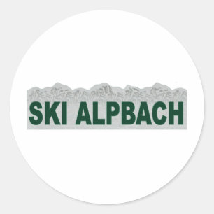 Adesivo Redondo Esqui Alpbach
