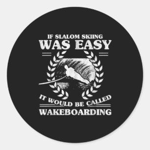Adesivo Redondo Esqui Aquático Wakeboarding Retro Slalom Esqui Era