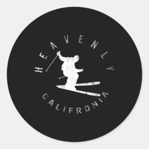 Adesivo Redondo Esqui de montanha pesada Snowboard Winter C