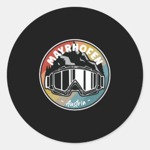 Adesivo Redondo Esqui Em Mayrhofen Áustria