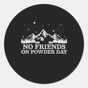 Adesivo Redondo Esqui Esqui - Sem Amigos No Dia Do Pó De Neve Gif