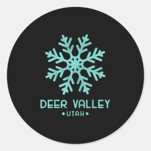 Adesivo Redondo Esqui feminino Deer Valley Utah