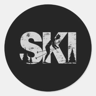 Adesivo Redondo Esqui Legal de Esqui Cruzado - Mulheres Nórdicas E