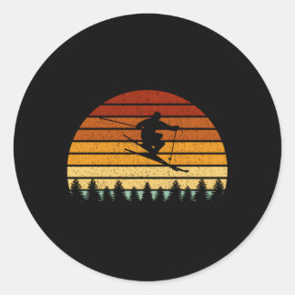 Adesivo Redondo Esqui Para Esquiadores